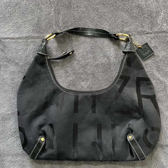 Isaac Mizrahi Black Hobo Bag with Gold Hardware - Picture 1 of 6